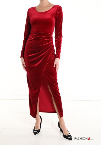 Abito in velluto lungo con strass con spacco - ph 1