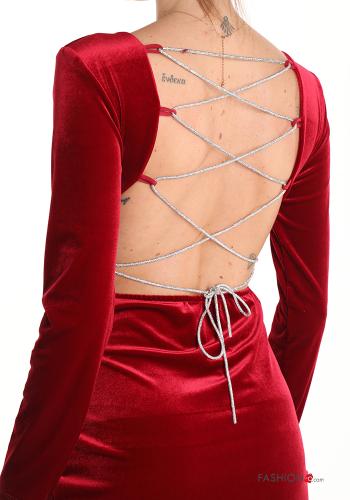 Abito in velluto lungo con strass con spacco - ph 4