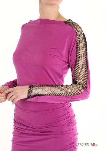 Abito con scollo a barca con strass con corda - ph 4