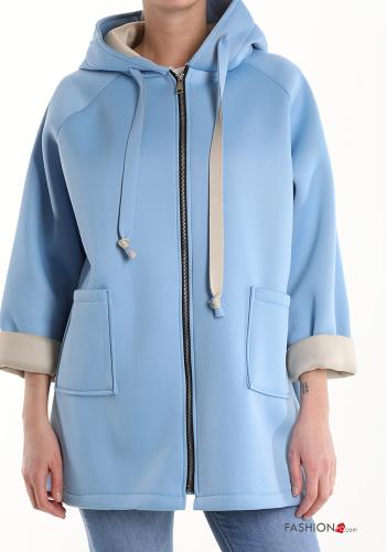 Mantel mit Taschen ohne Futter mit Reißverschluss mit Kapuze - ph 4