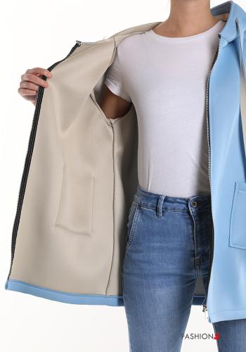 Mantel mit Taschen ohne Futter mit Reißverschluss mit Kapuze - ph 6