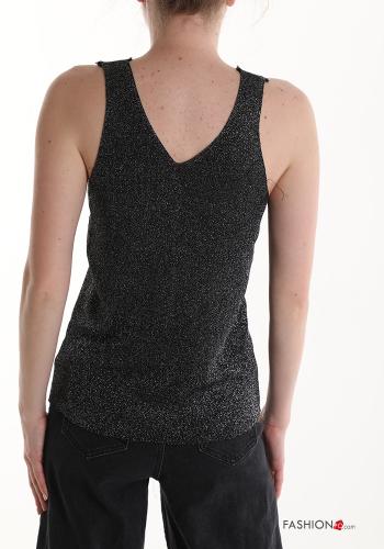 Canotta scollo a V con strass - ph 2