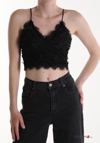 lace trim Top with v-neck with cups - ph 1