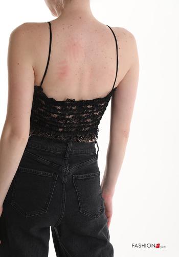 lace trim Top with v-neck with cups - ph 2