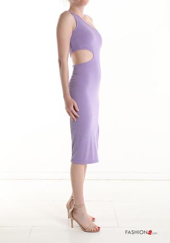 Vestido por la rodilla escote asimétrico con abertura - ph 3