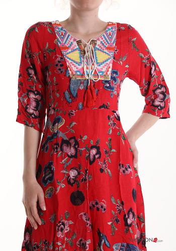 Floral long Dress 3/4 sleeve - ph 4