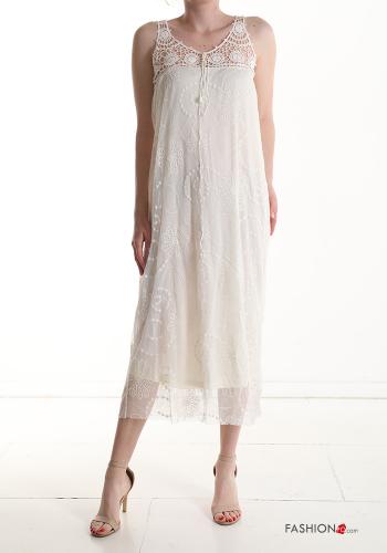 Tunique de plage en Coton sans manches à broderie à col en V