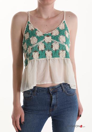 Cotton Top with flounces with v-neck