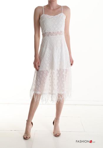 sleeveless knee-length Dress with fringe