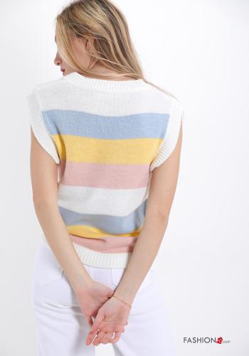 Pull Imprimé à rayures à col en V - ph 2