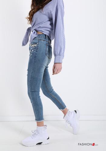 Jeans in Cotone  con perle - ph 3