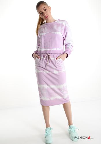 Conjunto de Algodón  con bolsillos con moño Estampado batik - ph 1