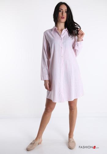 Blusenkleid aus Leinen Gestreiftes Muster - ph 1