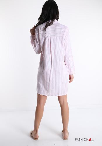 Blusenkleid aus Leinen Gestreiftes Muster - ph 2