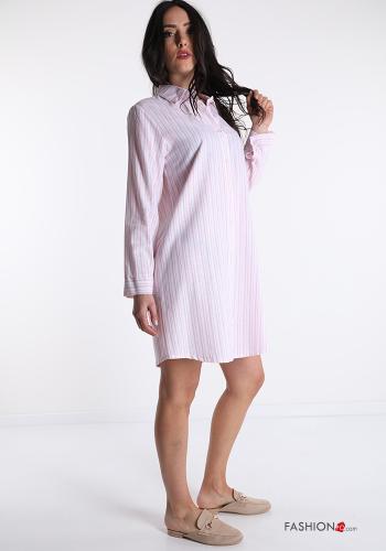 Blusenkleid aus Leinen Gestreiftes Muster - ph 3