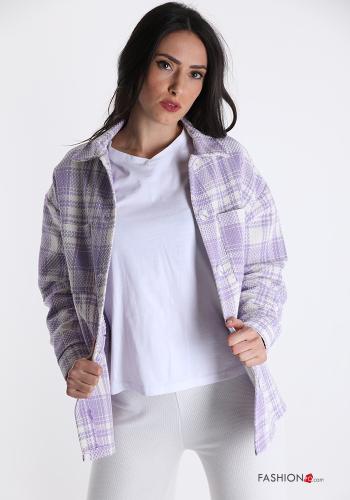 Giacca in Cotone  con bottoni con tasche Fantasia tartan - ph 1
