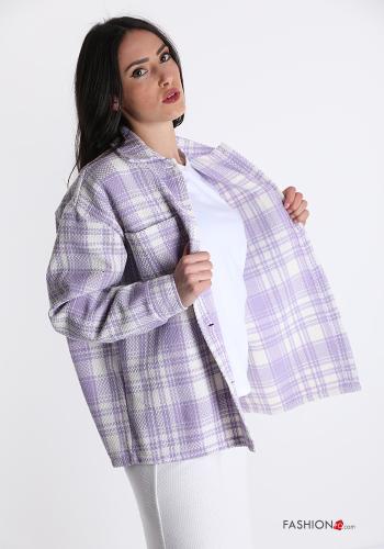 Giacca in Cotone  con bottoni con tasche Fantasia tartan - ph 3