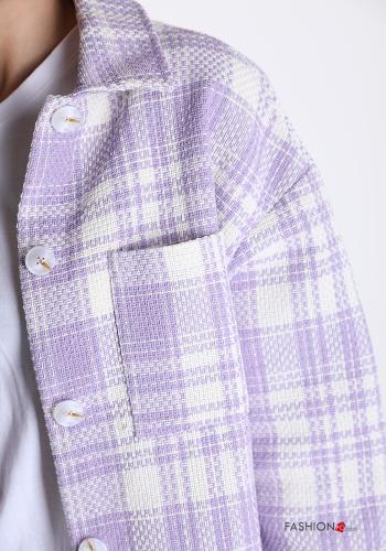 Giacca in Cotone  con bottoni con tasche Fantasia tartan - ph 4