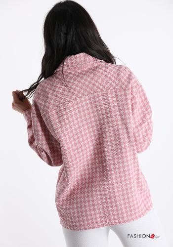 Veste en Coton  avec des boutons avec poches Imprimé pied de poule - ph 2