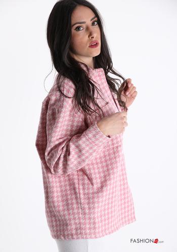 Veste en Coton  avec des boutons avec poches Imprimé pied de poule - ph 3