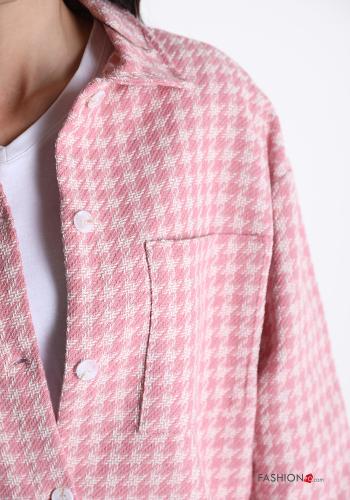 Veste en Coton  avec des boutons avec poches Imprimé pied de poule - ph 4