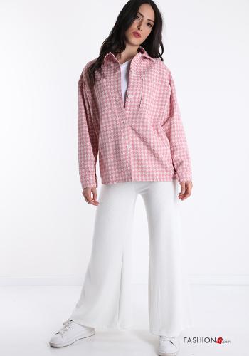 Veste en Coton  avec des boutons avec poches Imprimé pied de poule - ph 5