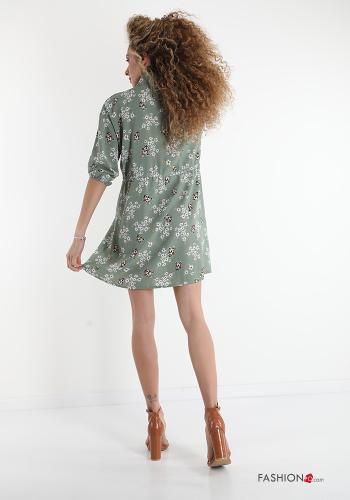 Vestido  con botones con moño Estampado floral - ph 2