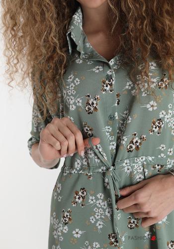 Vestido  con botones con moño Estampado floral - ph 4