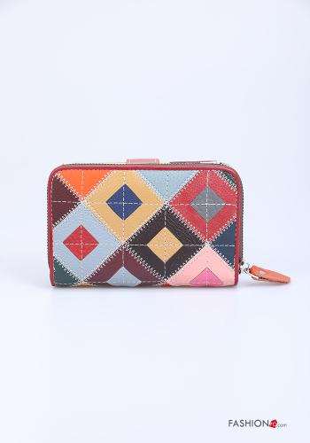 Wallet in Genuine Leather  with buttons Geometric Pattern - ph 3