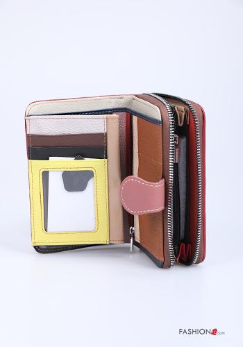 Wallet in Genuine Leather  with buttons Geometric Pattern - ph 5