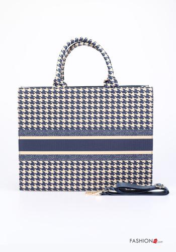 Shopper (Tote) Estampado pata de gallo con cremallera con bandolera - ph 1