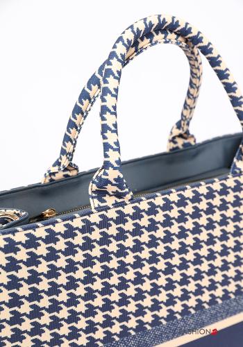 Shopper (Tote) Estampado pata de gallo con cremallera con bandolera - ph 4