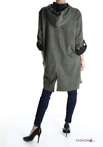 Duster Coat with pockets with hood with zip - ph 2