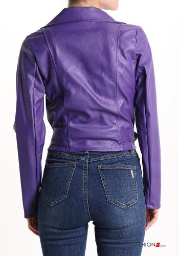 faux leather Biker Jacket with zip - ph 2