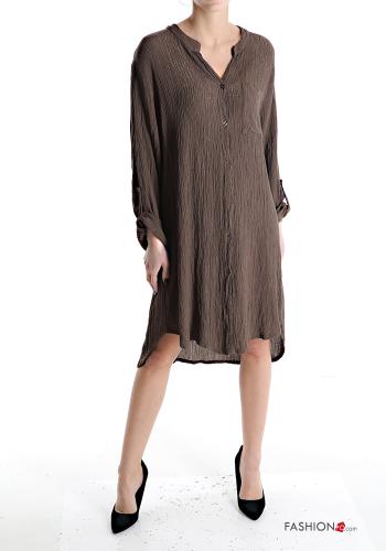 Vestido de camisa com bolsos - ph 1