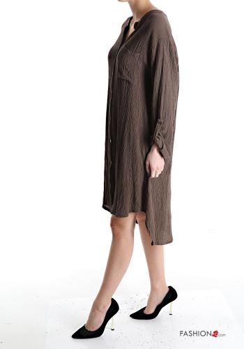 Vestido de camisa com bolsos - ph 3