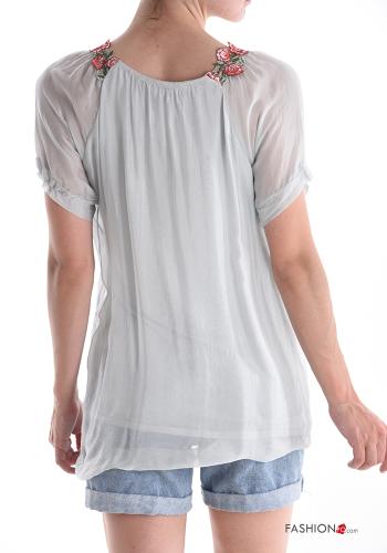 V-Ausschnitt Bluse aus Seide - ph 2