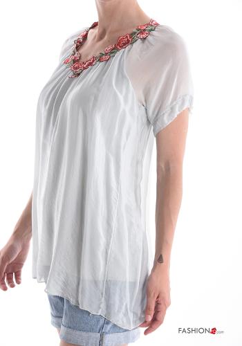 V-Ausschnitt Bluse aus Seide - ph 3