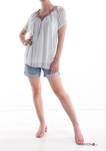 V-Ausschnitt Bluse aus Seide - ph 5