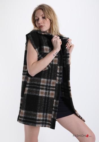 Waistcoat in Wool Mix  with pockets Tartan pattern - ph 1