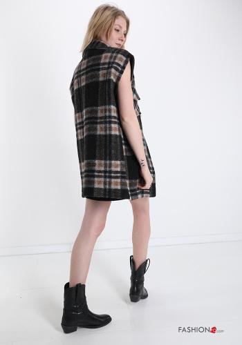 Waistcoat in Wool Mix  with pockets Tartan pattern - ph 2