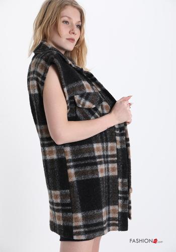Waistcoat in Wool Mix  with pockets Tartan pattern - ph 3