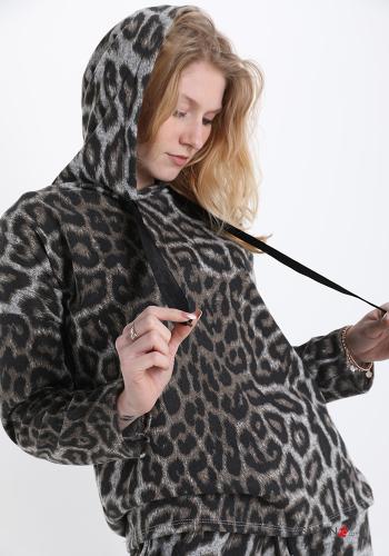 Sweatshirt  hooded with ribbon Animalier pattern - ph 4