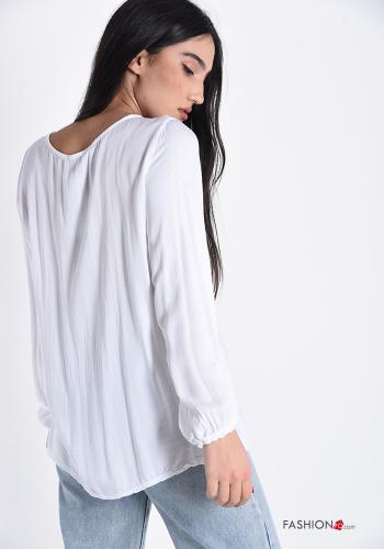 Blusa  con fiocco pizzo con nastro - ph 2