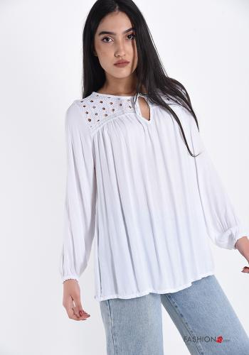 Blusa  con fiocco pizzo con nastro - ph 3