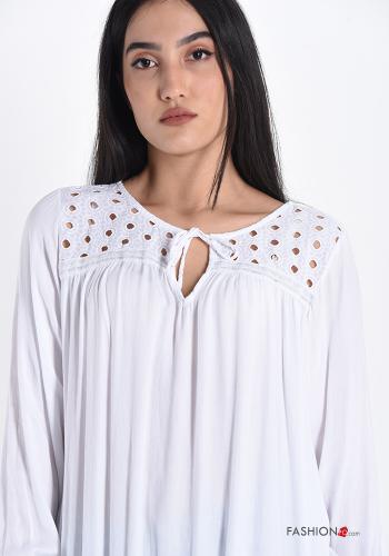Blusa  con fiocco pizzo con nastro - ph 4