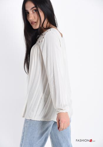 Blouse  lace with ribbon with bow - ph 2