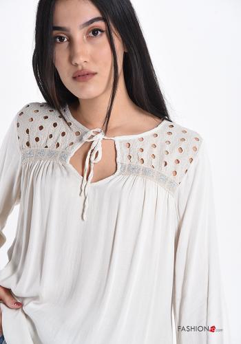 Blouse  lace with ribbon with bow - ph 4