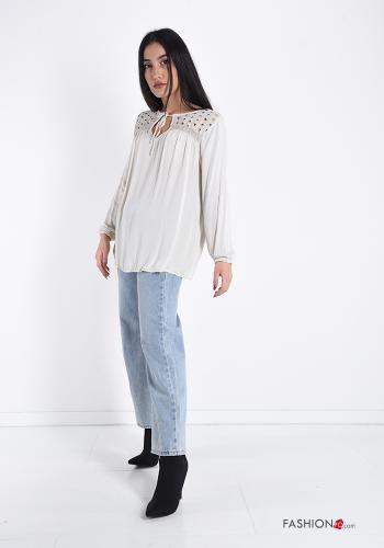 Blouse  lace with ribbon with bow - ph 5