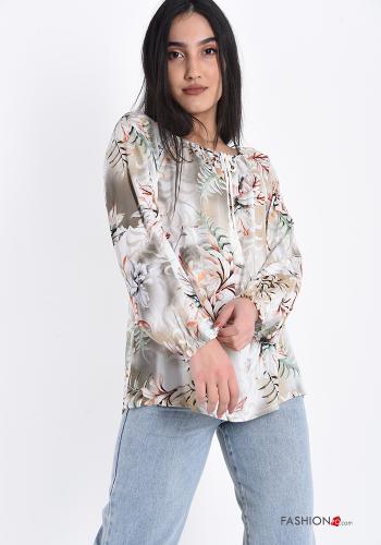Floral Blouse with bow - ph 1